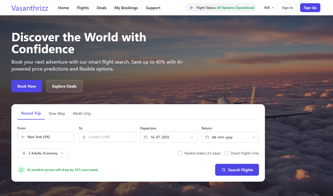 Flight ticket booking